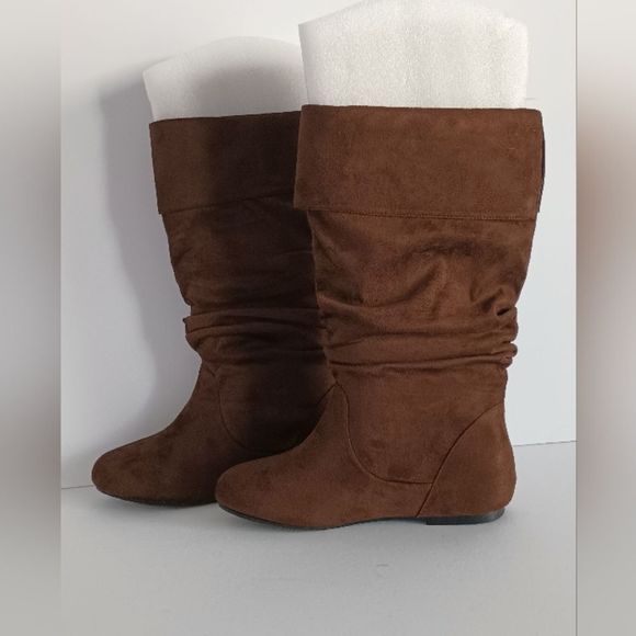 JOURNEE COLLECTION Womens Brown Folded-Over Comfort Chelly Boots Size 9.5M WC - Picture 5 of 5